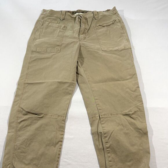 Sundance Cargo Pocket Womens Beige Khaki Straight Leg Casual Pants Sz 14 - Picture 2 of 12